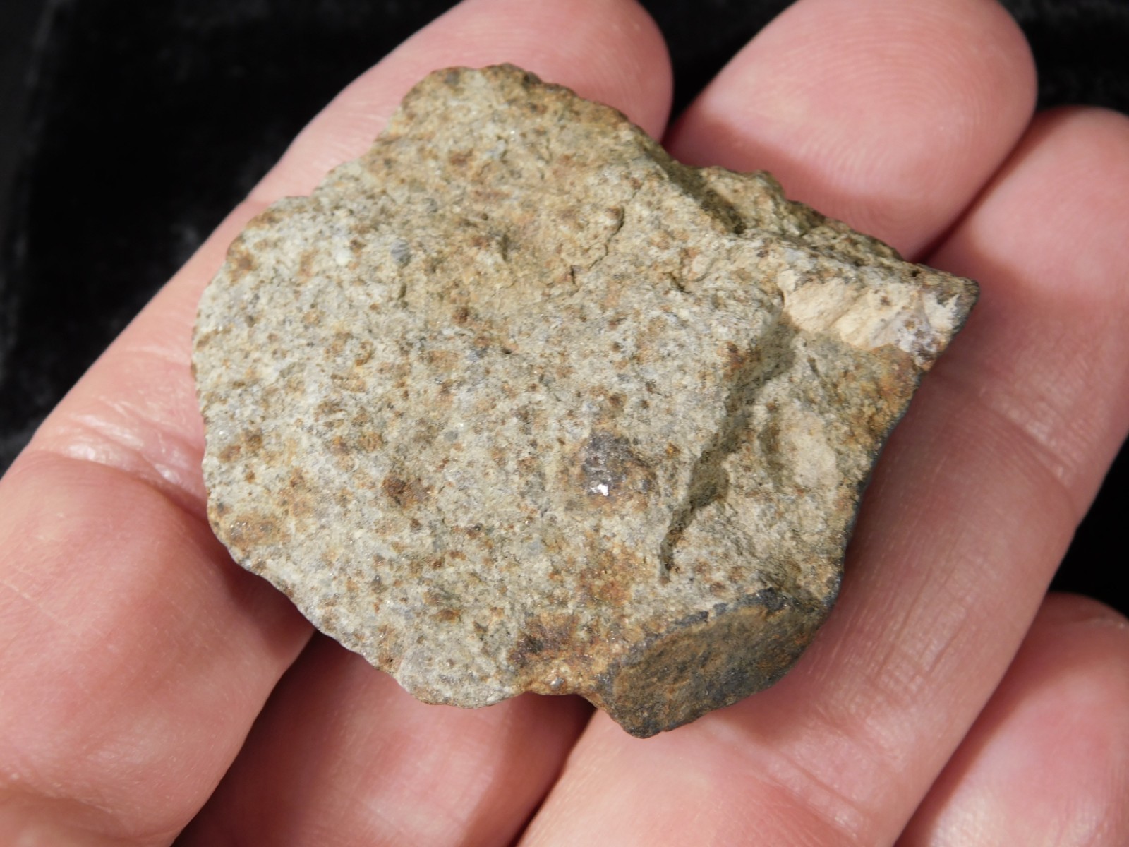 Stony METEORITE With Dark Fusion Crust 100% Natural Fell in Libya 42.2gr