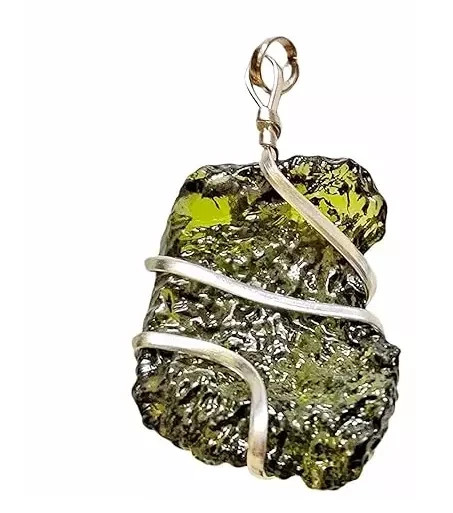 Genuine Moldavite Pendant Green – Certified Natural Stone Energy Jewelry