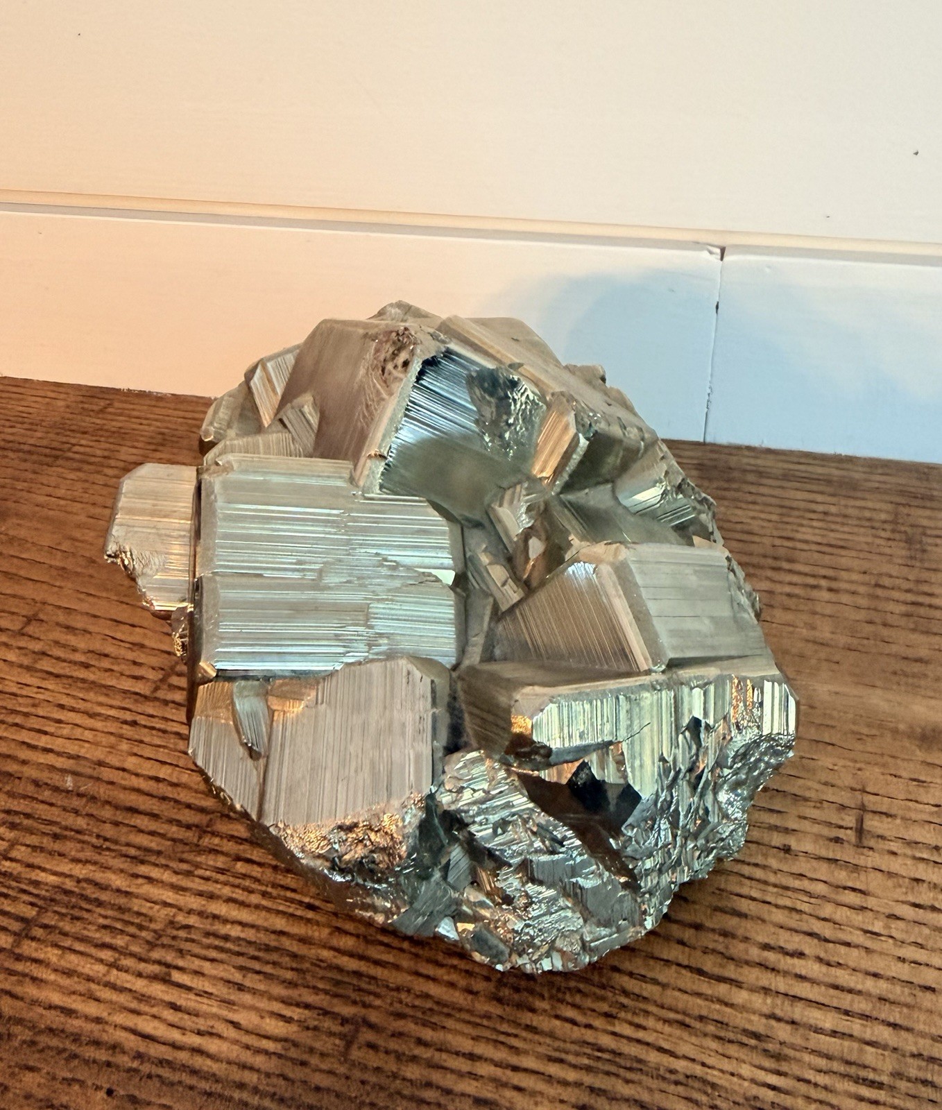 Peruvian Pyrite Crystal Cluster-Huanzala Mine, Huanuco, Peru-AAA Quality-6.9lbs