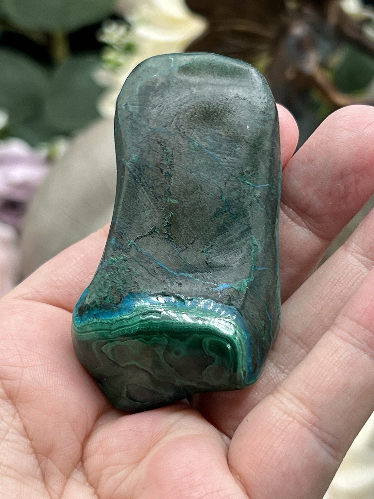 Natural “Malacolla” Malachite & Chrysocolla Freeforms L@@K Free ship & Gift