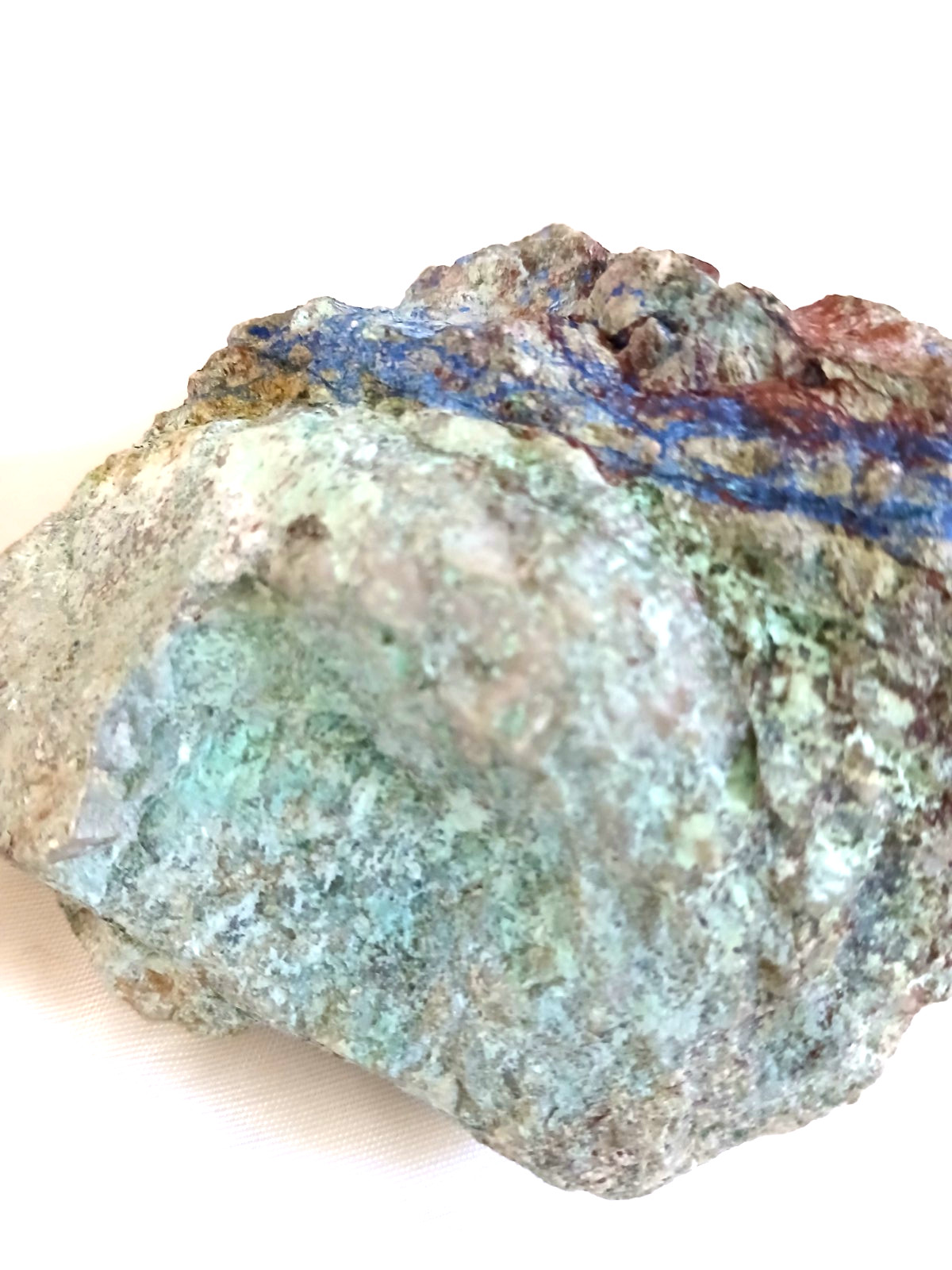 Raw Copper Ore Mineral Blue Azurite Malachite Rock Display Specimen Unpolished