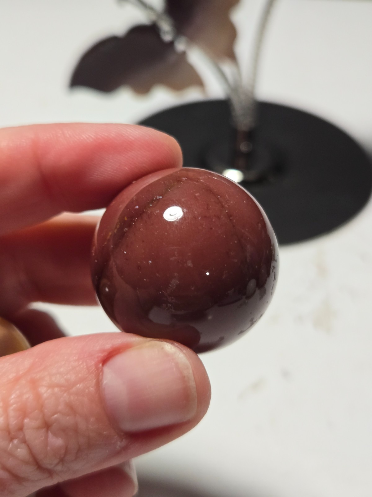 STUNNING BUTTERFLY MOOKAITE SPHERE HOLDER (2 spheres included) – BEAUTIFUL!! P45