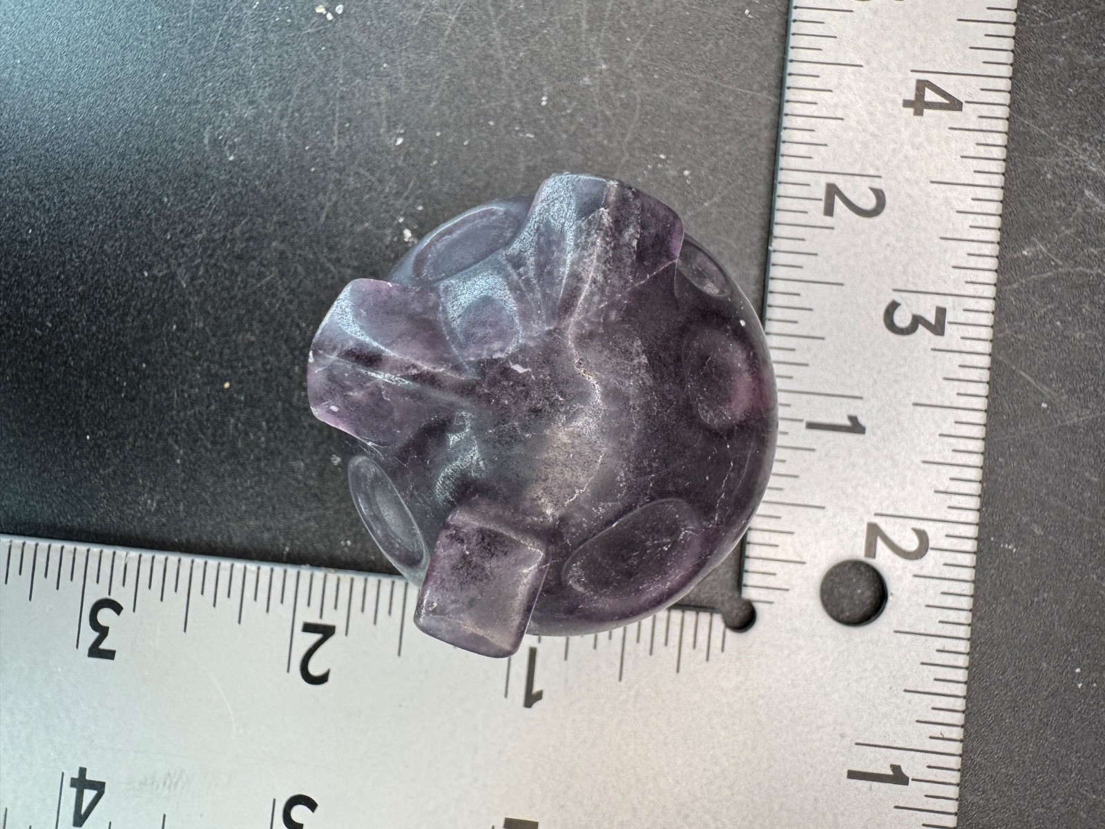 6399 Purple Fluorite Carved and Polished Fairy House 125g