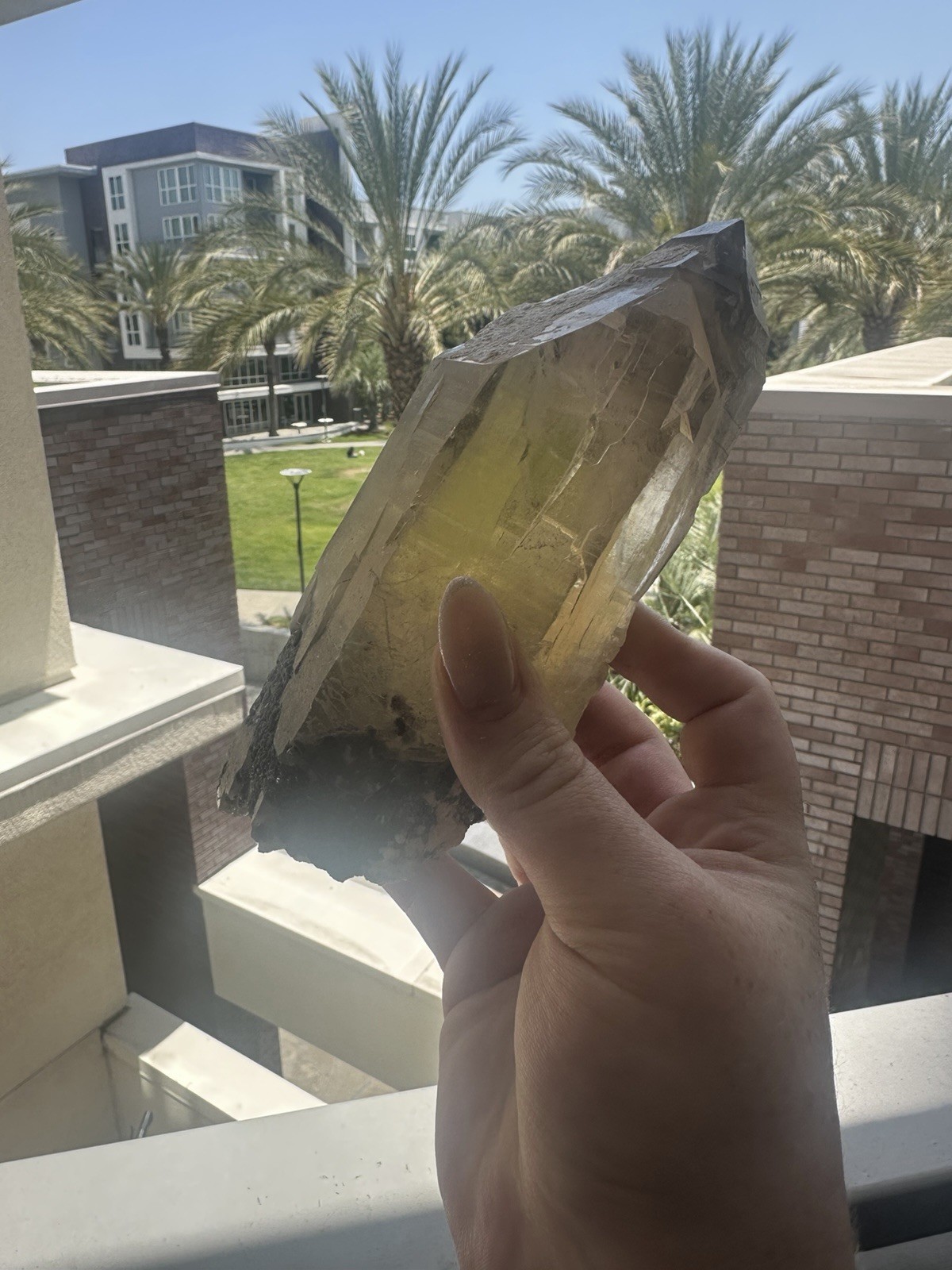 Citrine Lepidolite Natural Point Crystal
