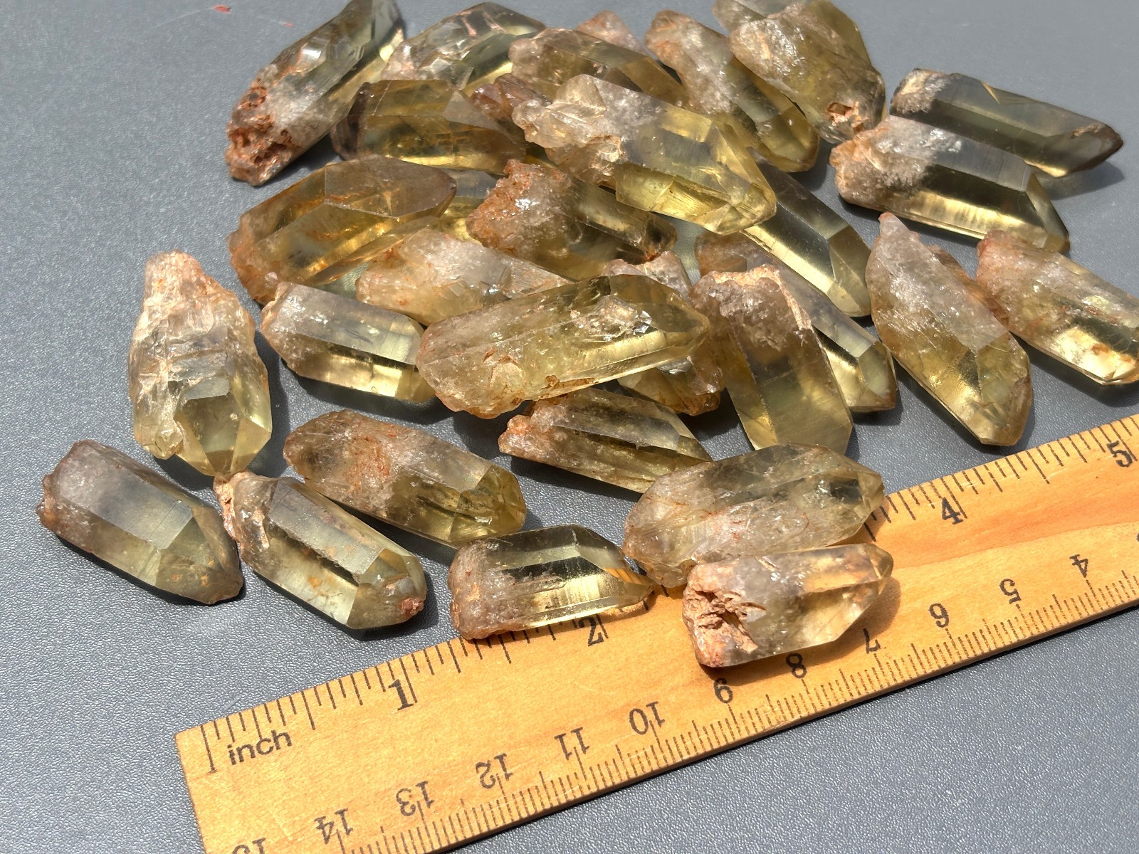 30pcs Tibet Himalayan Smoky Citrine Rough Quartz Crystal Point Wand Specimen