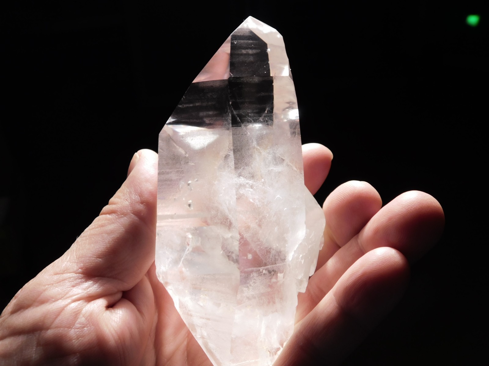 Larger! Translucent LEMURIAN Quartz Crystal TWIN From Brazil 335gr