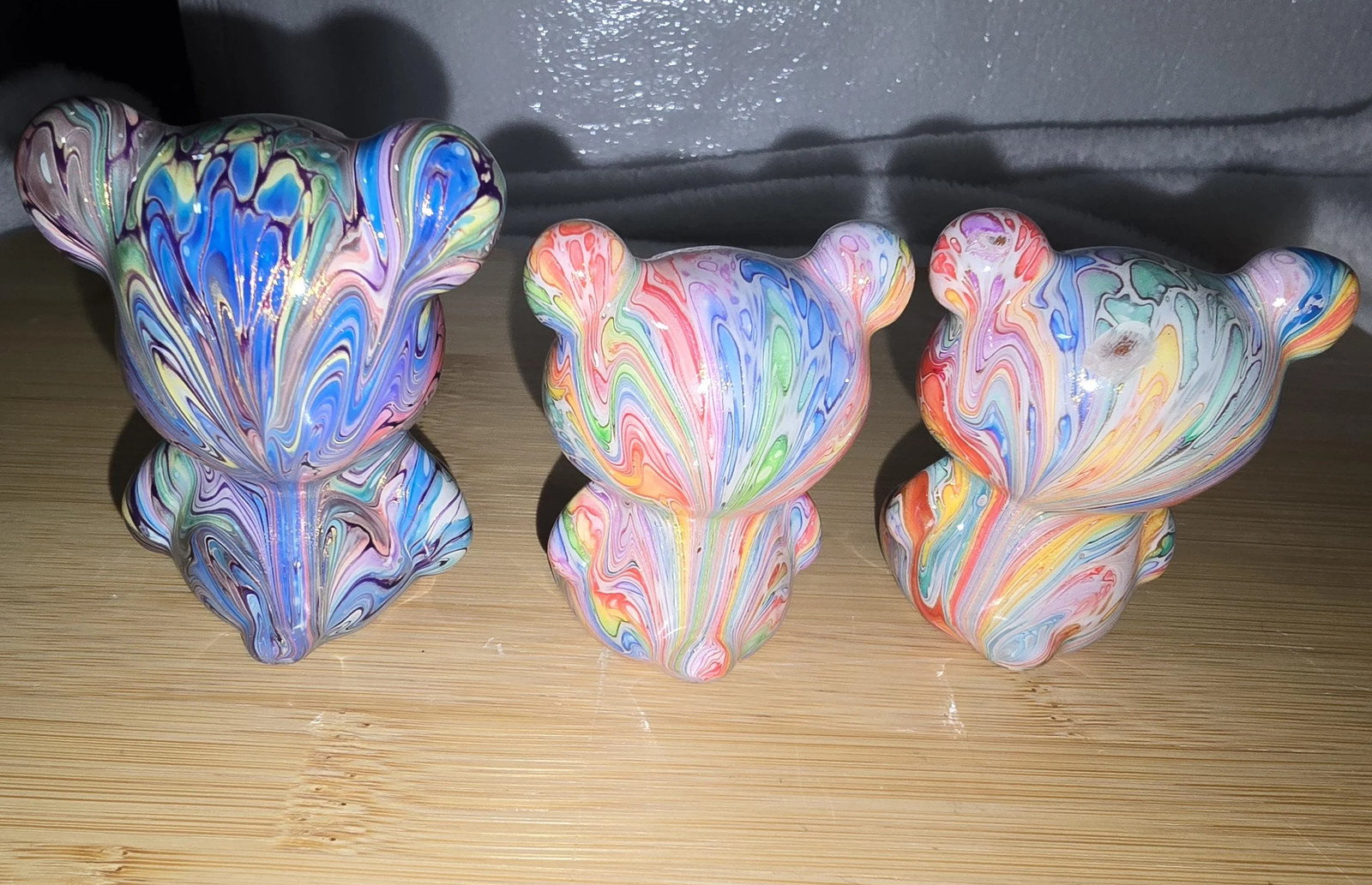 Colorful Daqi Bear Lacquer Painted Sandalwood