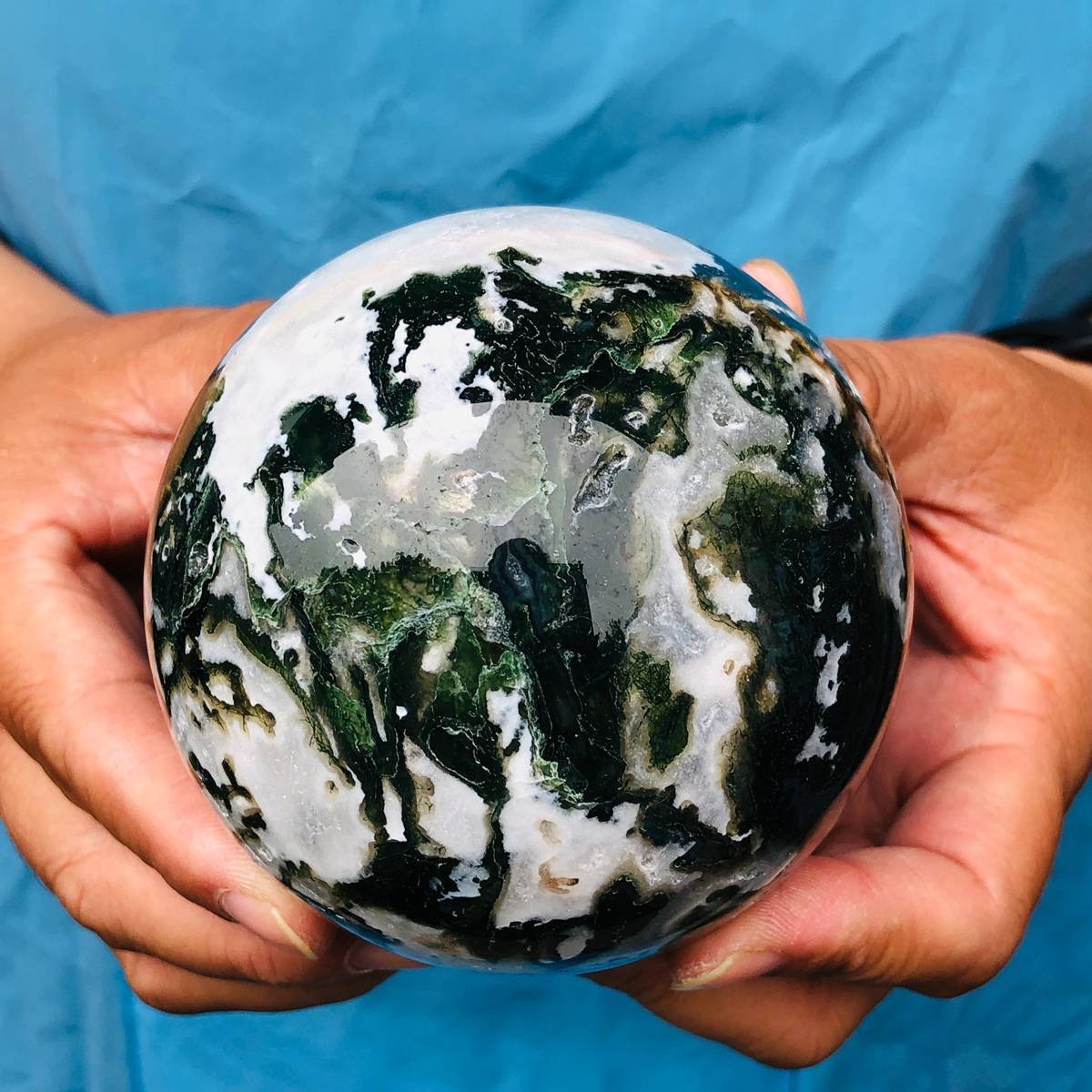 3pcs 5.58LB Natural Water Grass Agate Ball Quartz Crystal Ball Healing 2112