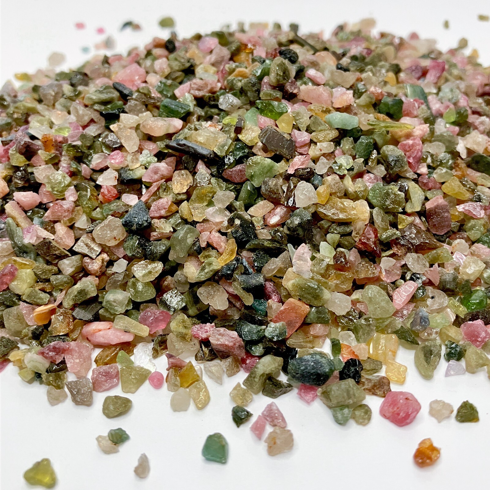 Crushed Rainbow Tourmaline Chips, (2mm-4mm) for Inlay, Resin Art, Embellishments