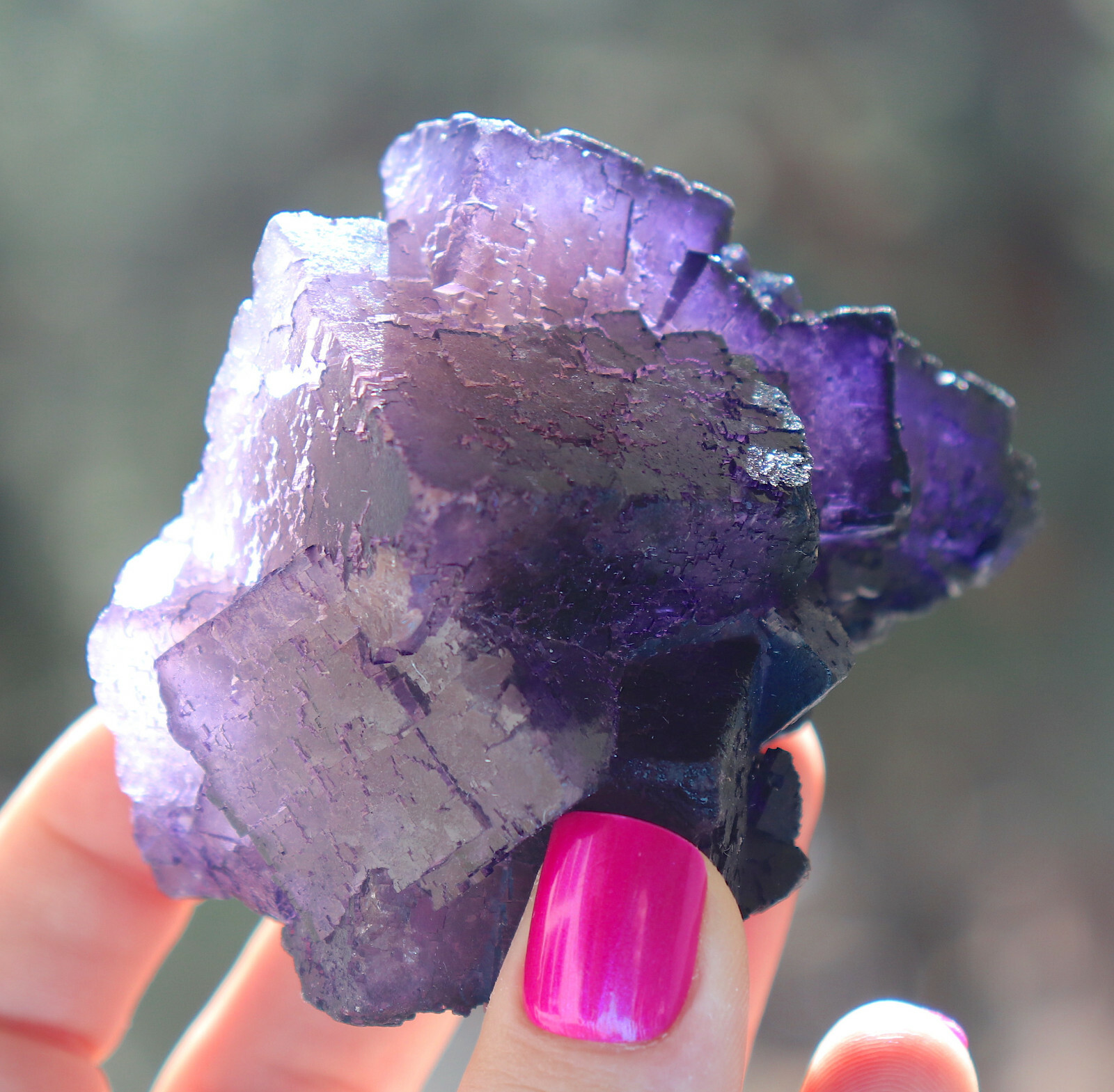 Purple Fluorite Super Brilliance Staircase Formation Mexico 7.0 Cms LQQK