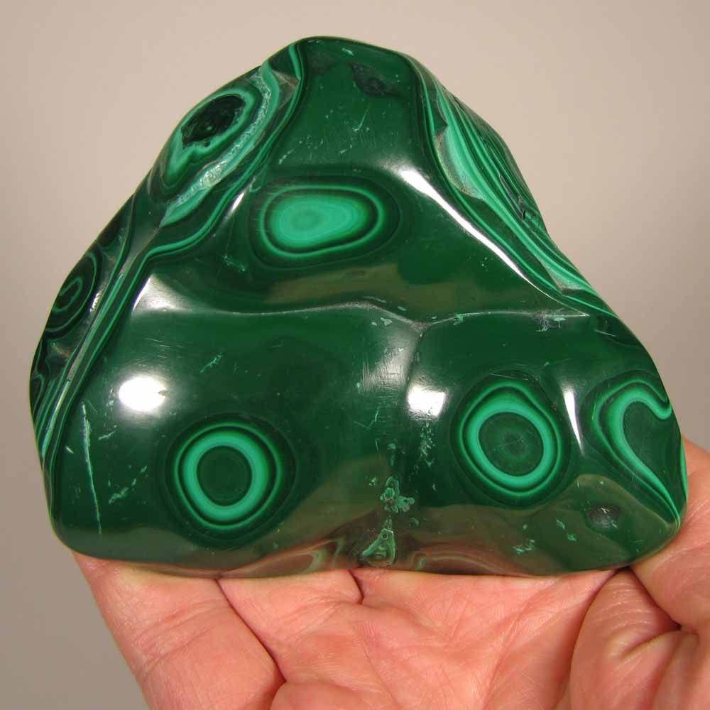 4.1″ Polished Botryoidal MALACHITE Gemstone – Congo, Africa – 1 lb.