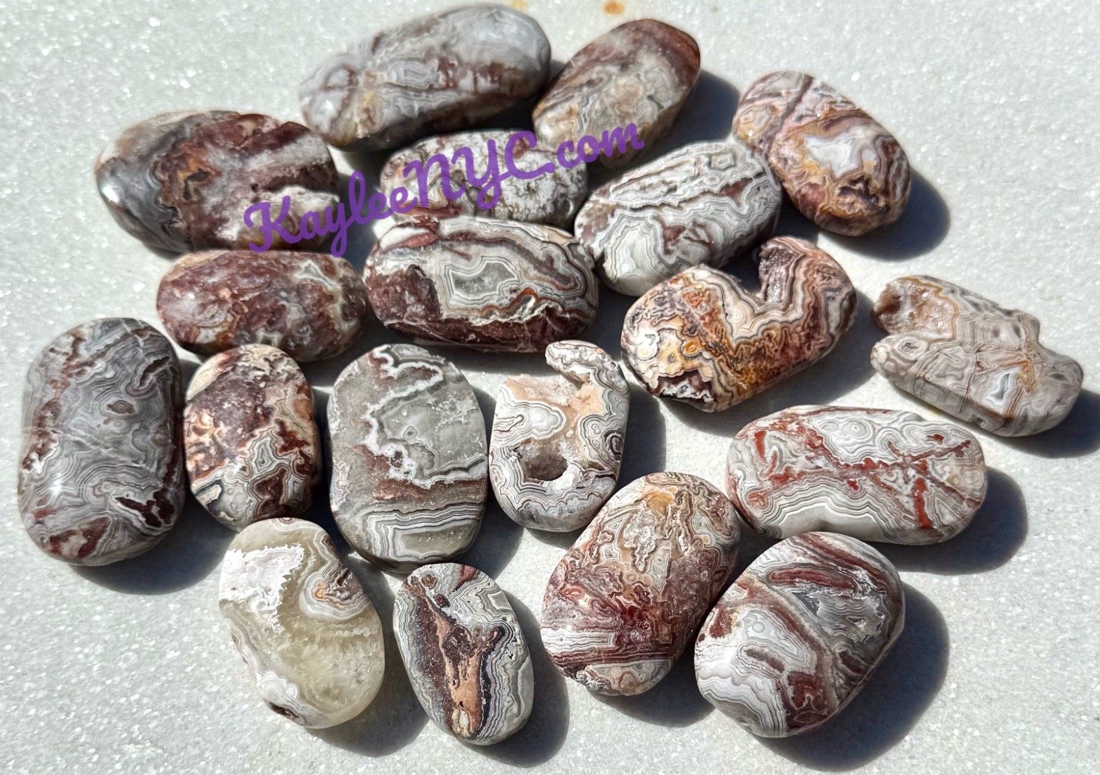 Wholesale Lot 2 Lbs Natural Mexican Lace Agate Palm Stone Crystal Healing