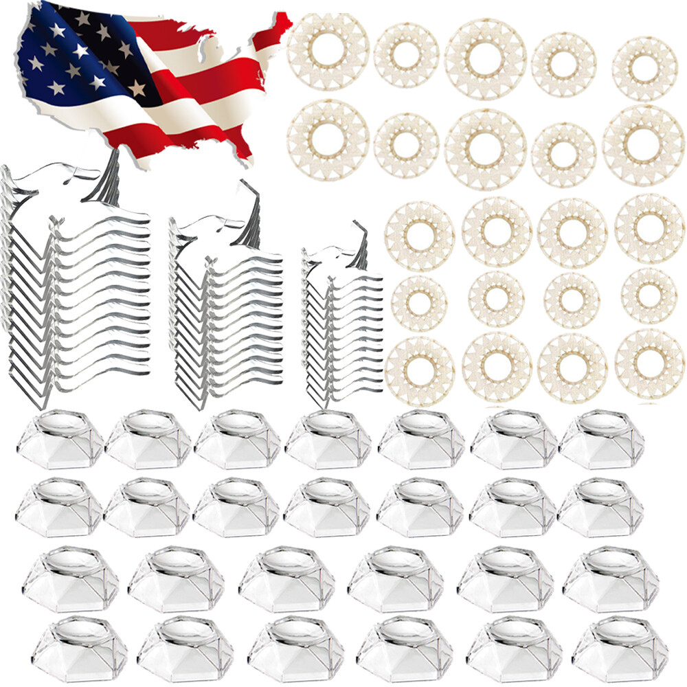 10-90pc Acrylic Clear Display Stand Sphere Holder For Crystal Ball Base Wood Lot
