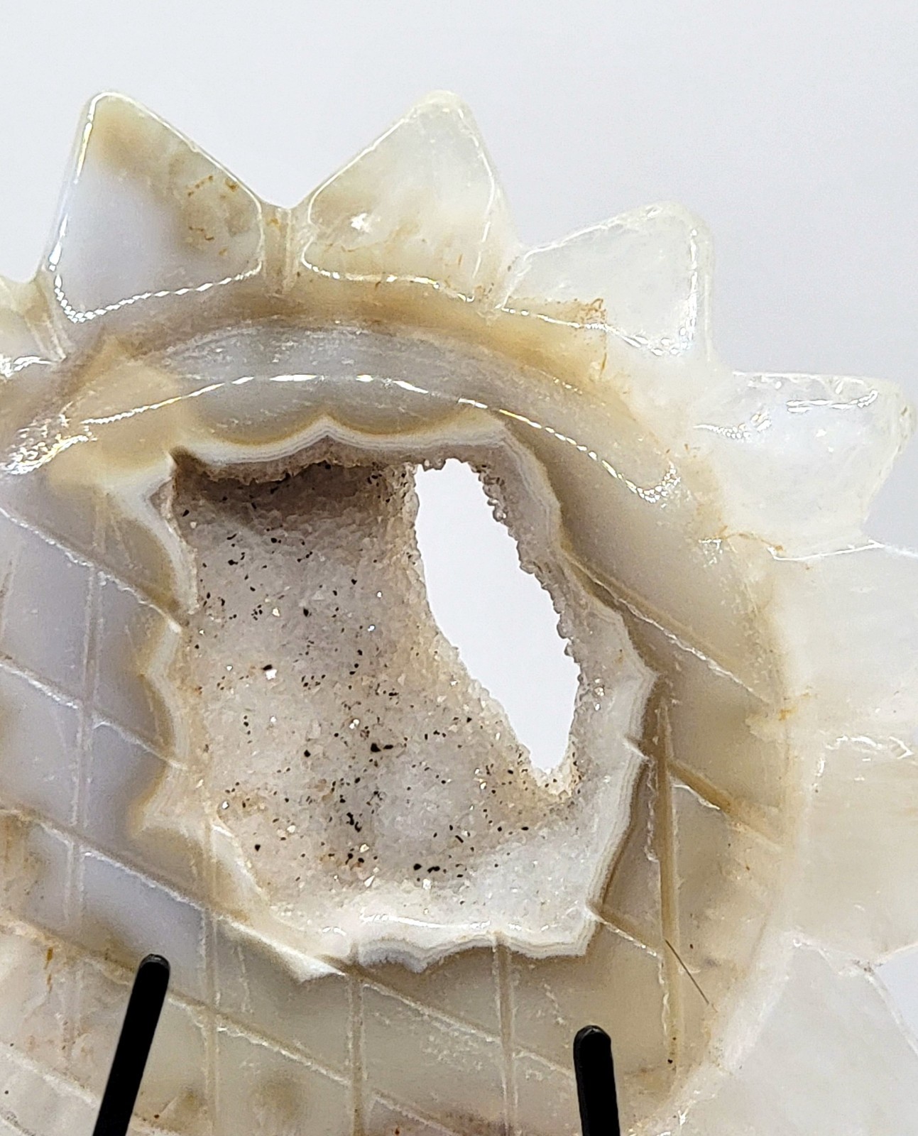 Drusy Agate Sunflower with Clear Petals and Stand- WYSIWYG