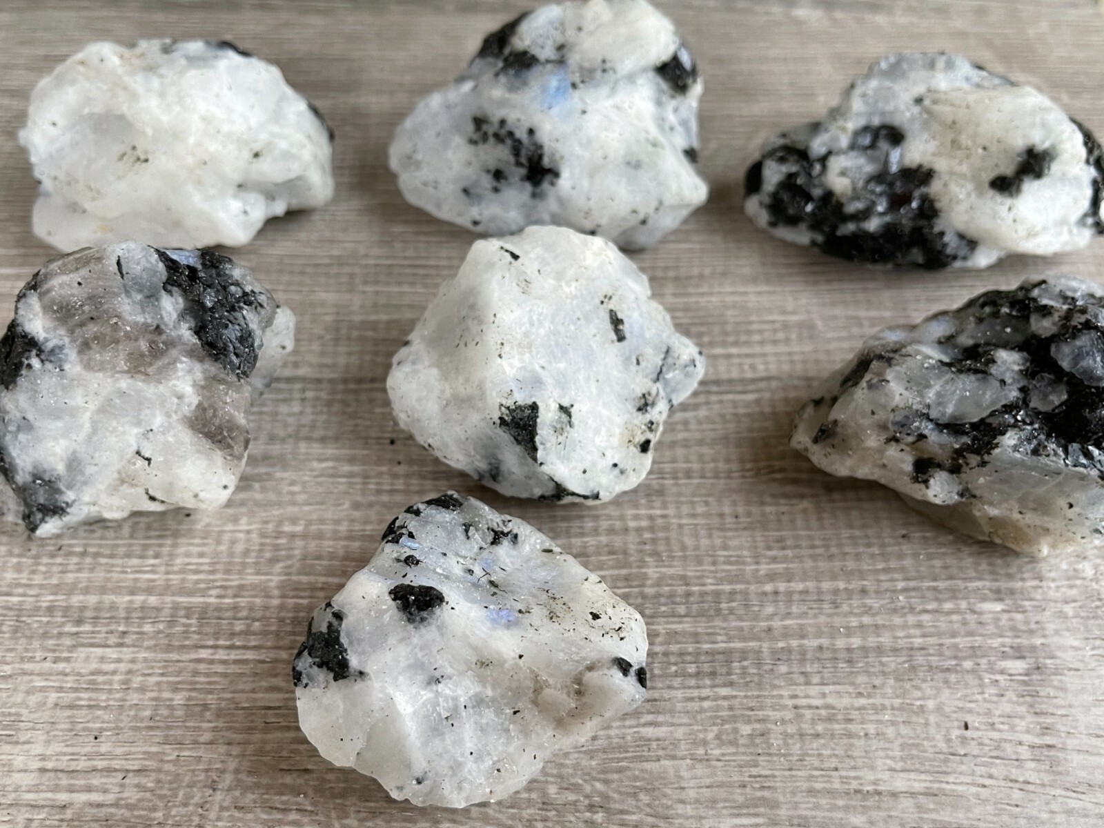 Grade A+ Large Rainbow Moonstone Raw Stone 2-3 Inches, Wholesale Bulk Lot
