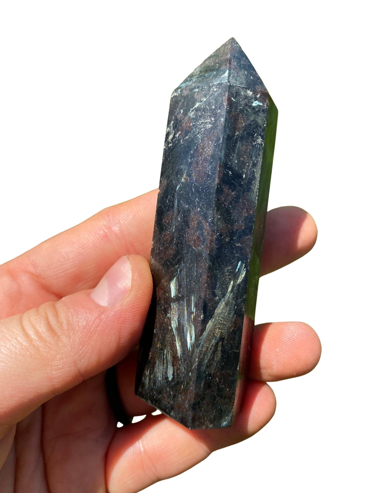 Arfvedsonite Point – Polished Stone Tower, Natural Arfvedsonite from Canada
