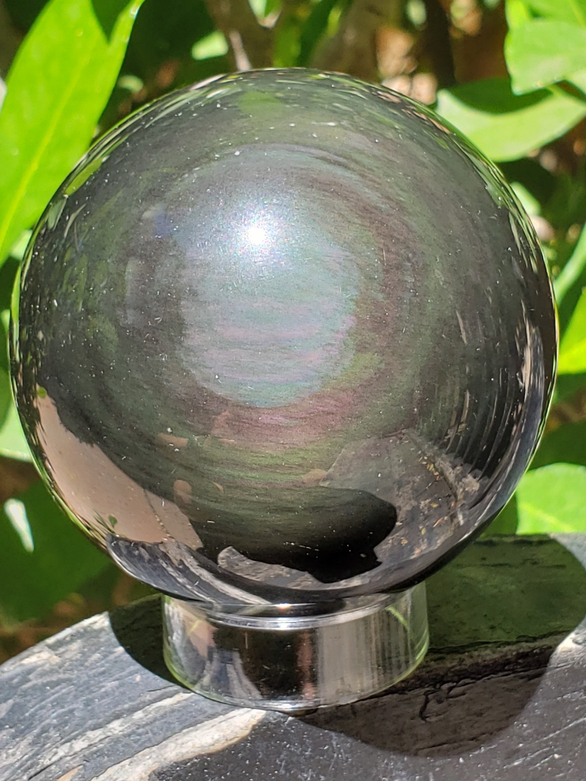 2.45″ Rainbow Obsidian Crystal Sphere Orb Ball, 300g or 10.6 oz