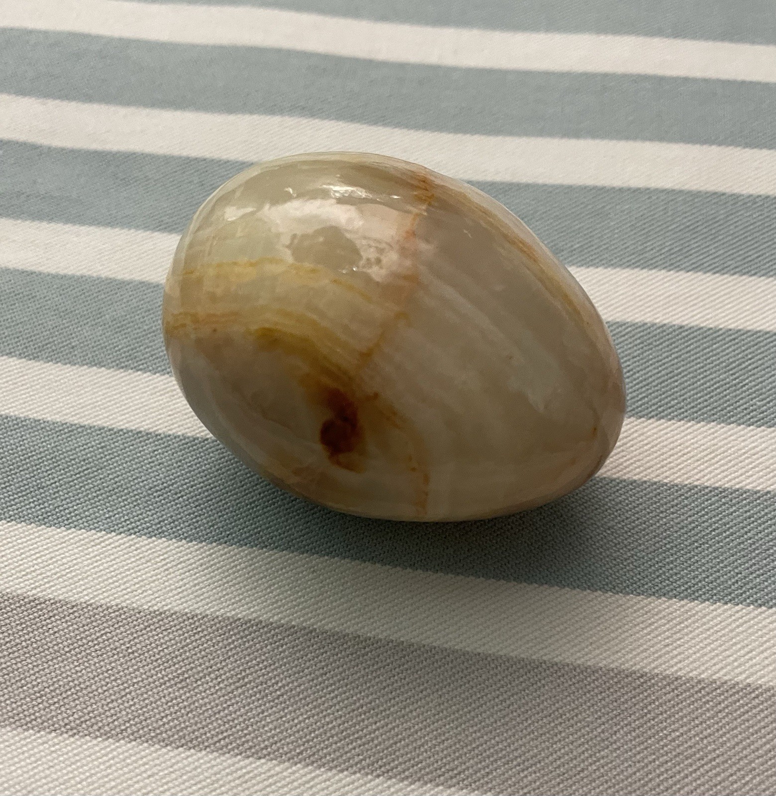 Vintage Lacquered Agate Polished Egg 2 1/2 Inches Long