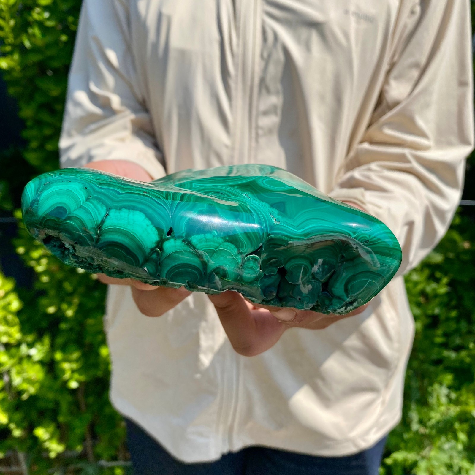 2.86LB Natural glossy Malachite transparent cluster rough mineral sample