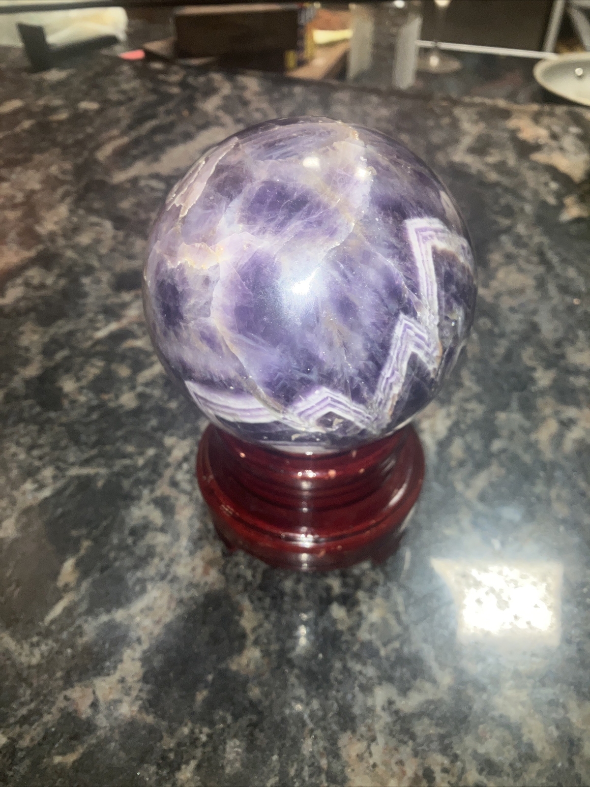 Big Amethyst Smooth With Free Velvet Wood Stand *RARE FOR PRICE*