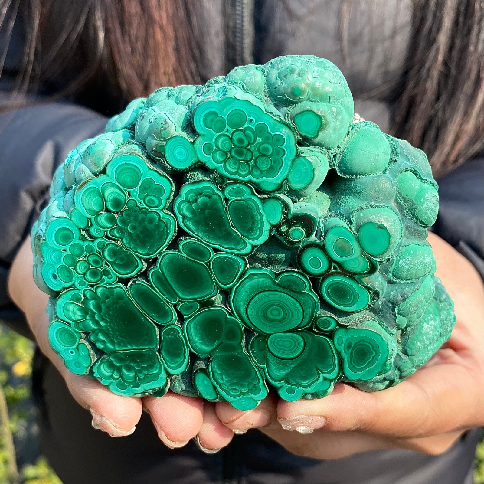 1.8LB Natural Green Malachite Crystal Flaky Pattern Ore Specimen Quartz Healin