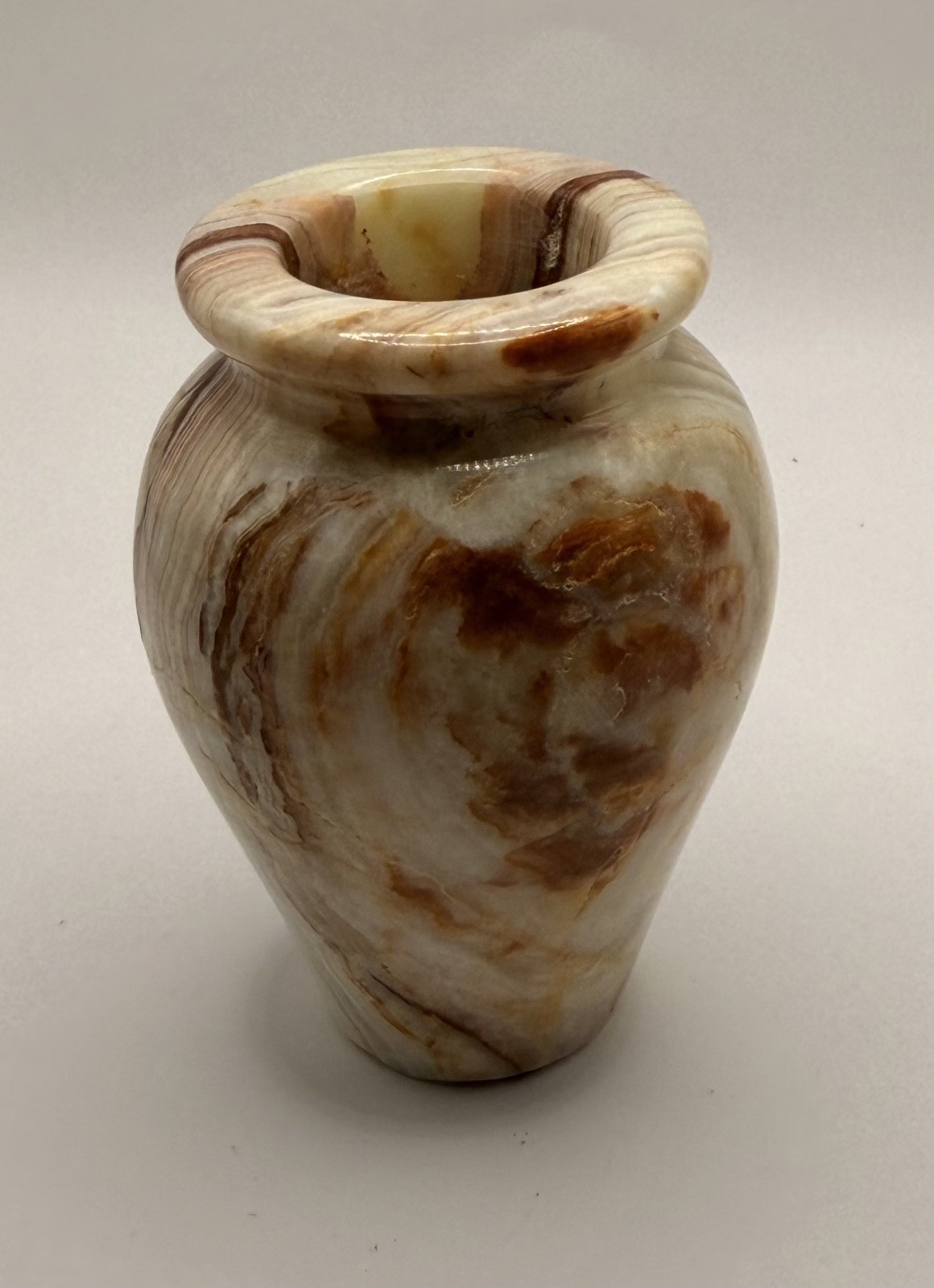 Banded Onyx Vase Pen Holder 3″ – Grounding Stone Desk Decor