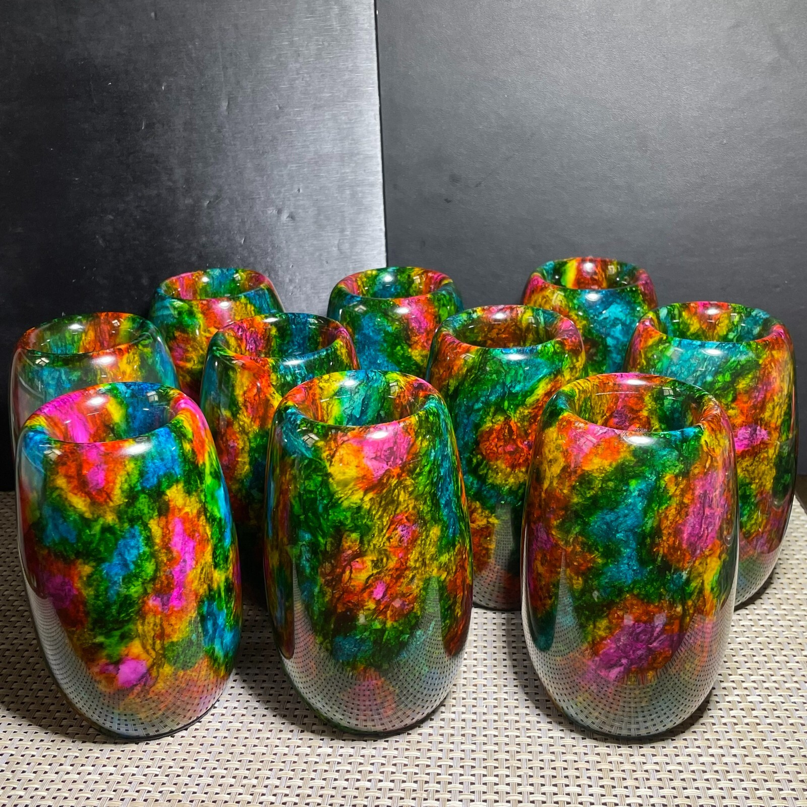 1pcs “Seven Colors Jade” vase specimen -Taiwan China about 1000g 128mm random