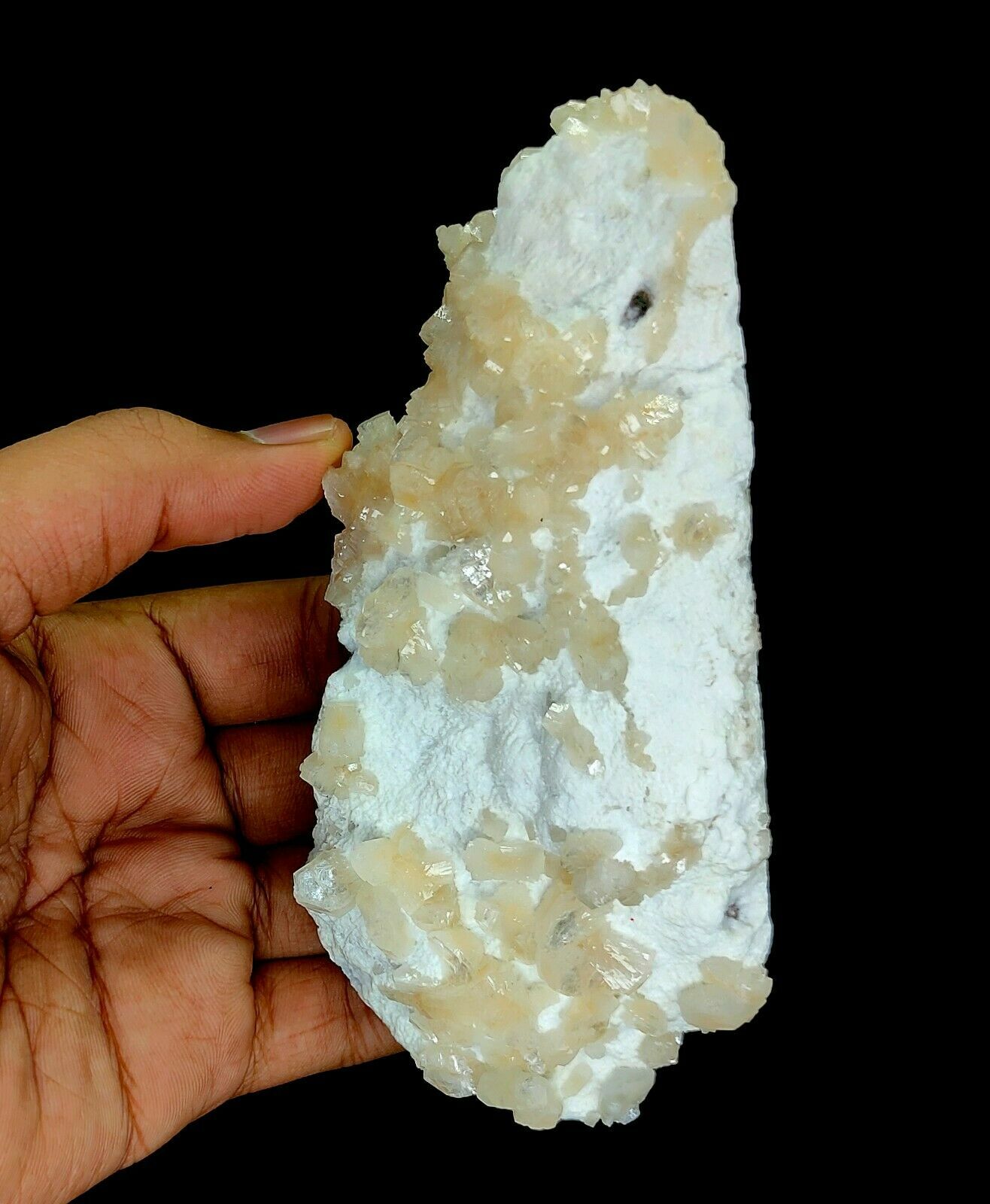 222g Natural 5.25 Inch Heulandite Crystals On Base Matrix Mineral from India