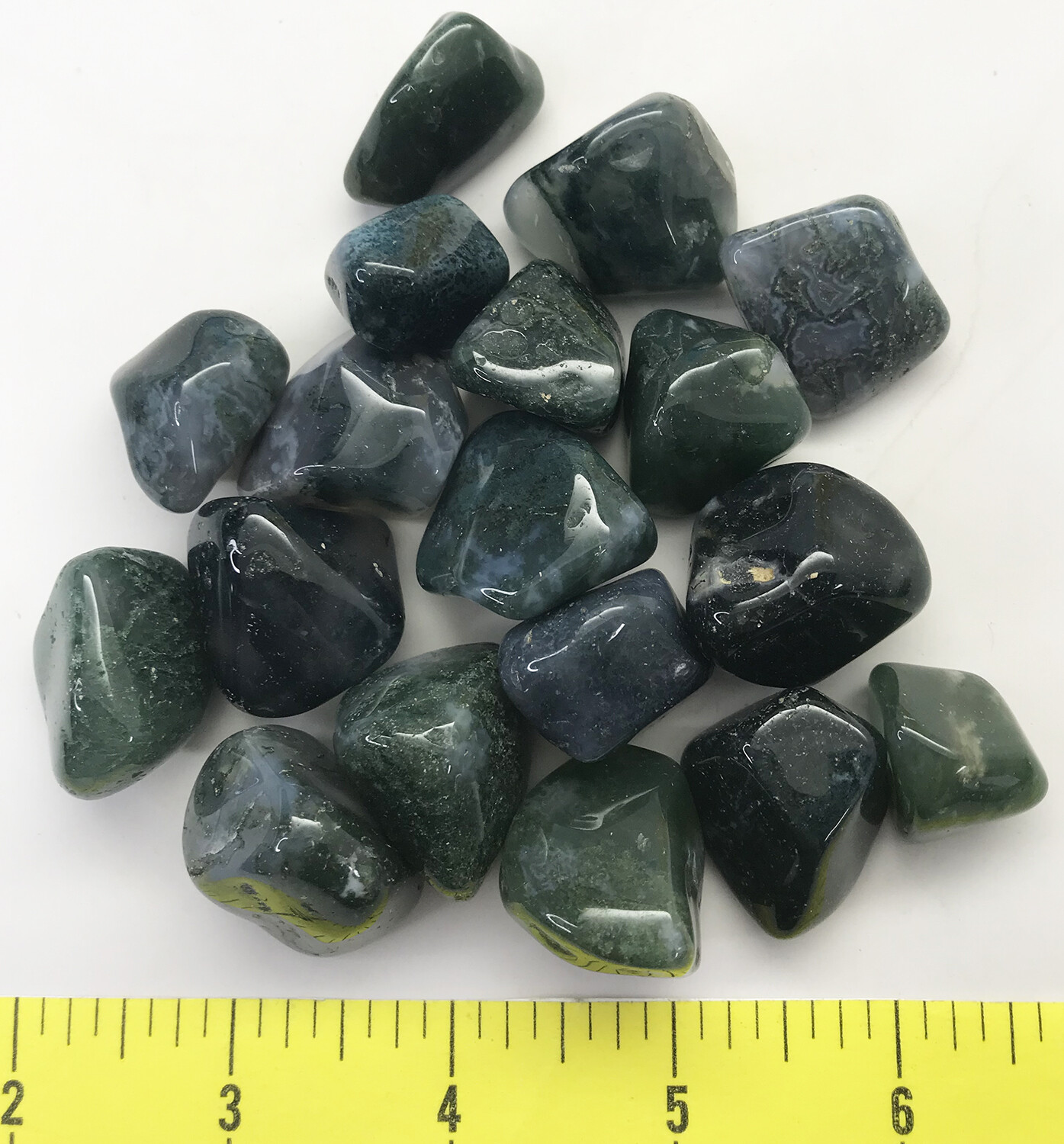AGATE MOSS Large (7/8-1-1/4″) polished green agate 1/2 lb bulk