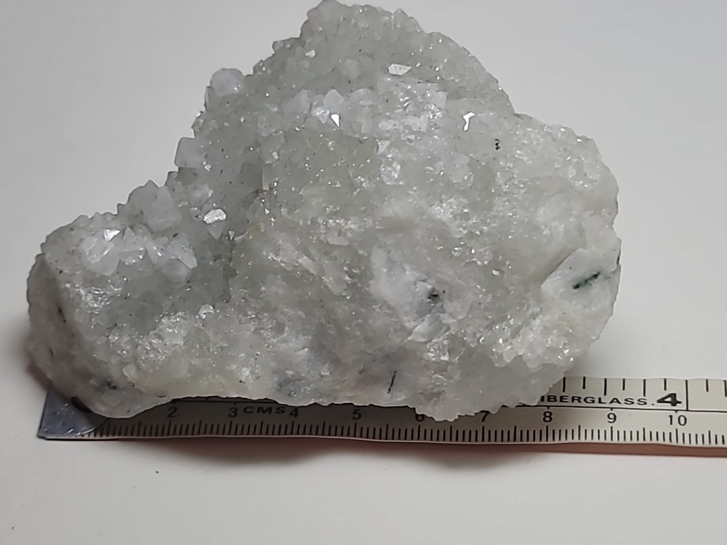 Quartz Druzy Crystal on Moonstone Raw Natural Mineral 3.75″ x 2.5″ x 1.75″