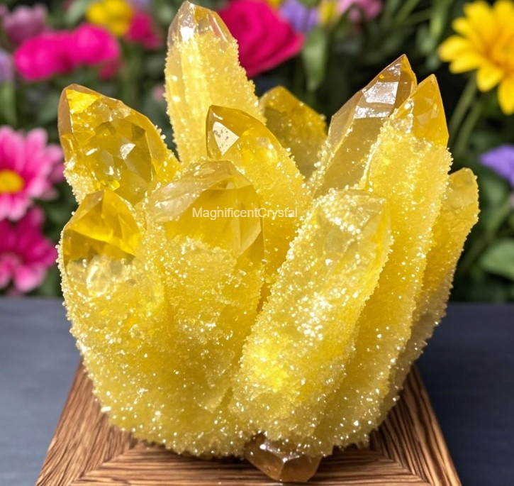 2025Rare 300g Natural Citrine Crystal Cluster Raw Healing Energy Home Decor Gift