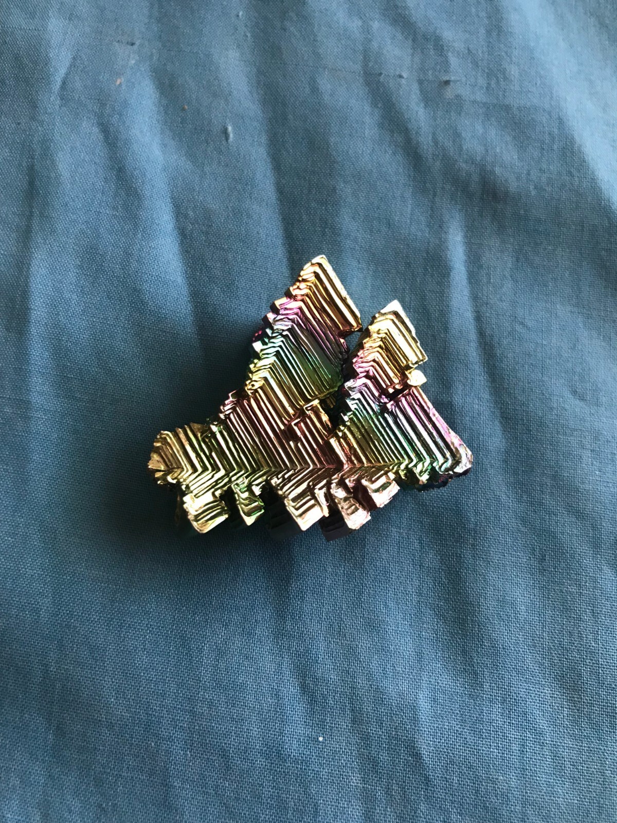 Pretty .89 Ounce 1-5/8” x 1-1/4” x 5/8” Piece of Rainbow Bismuth Crystals
