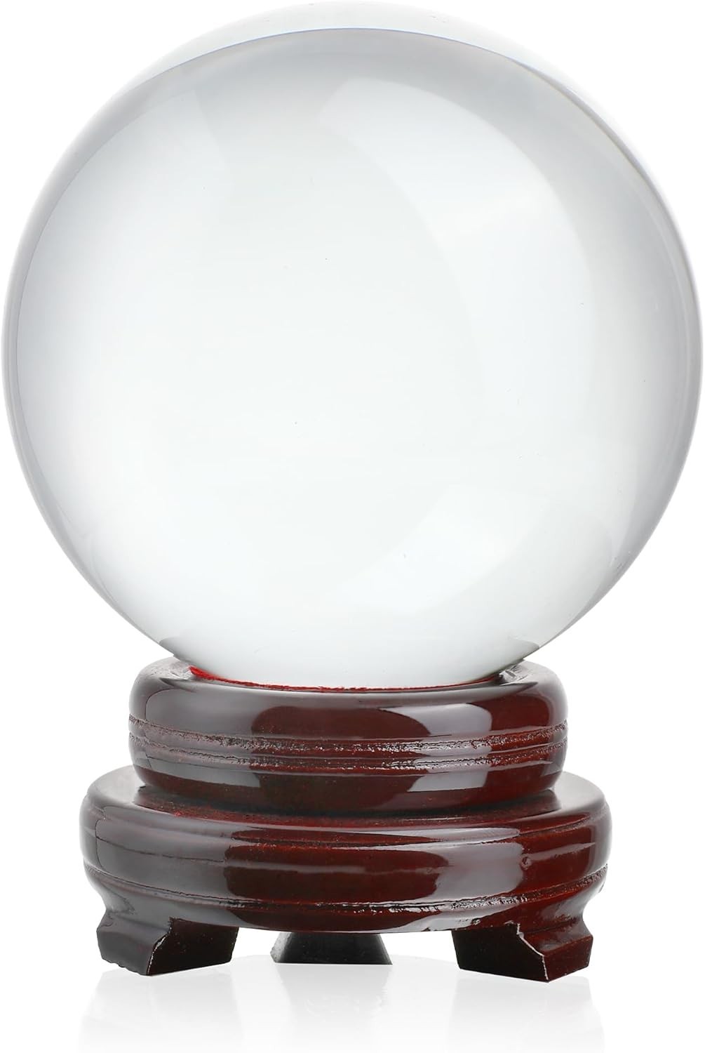 6″ Clear Crystal Ball w/ Polished Wooden Stand – Fortune Telling