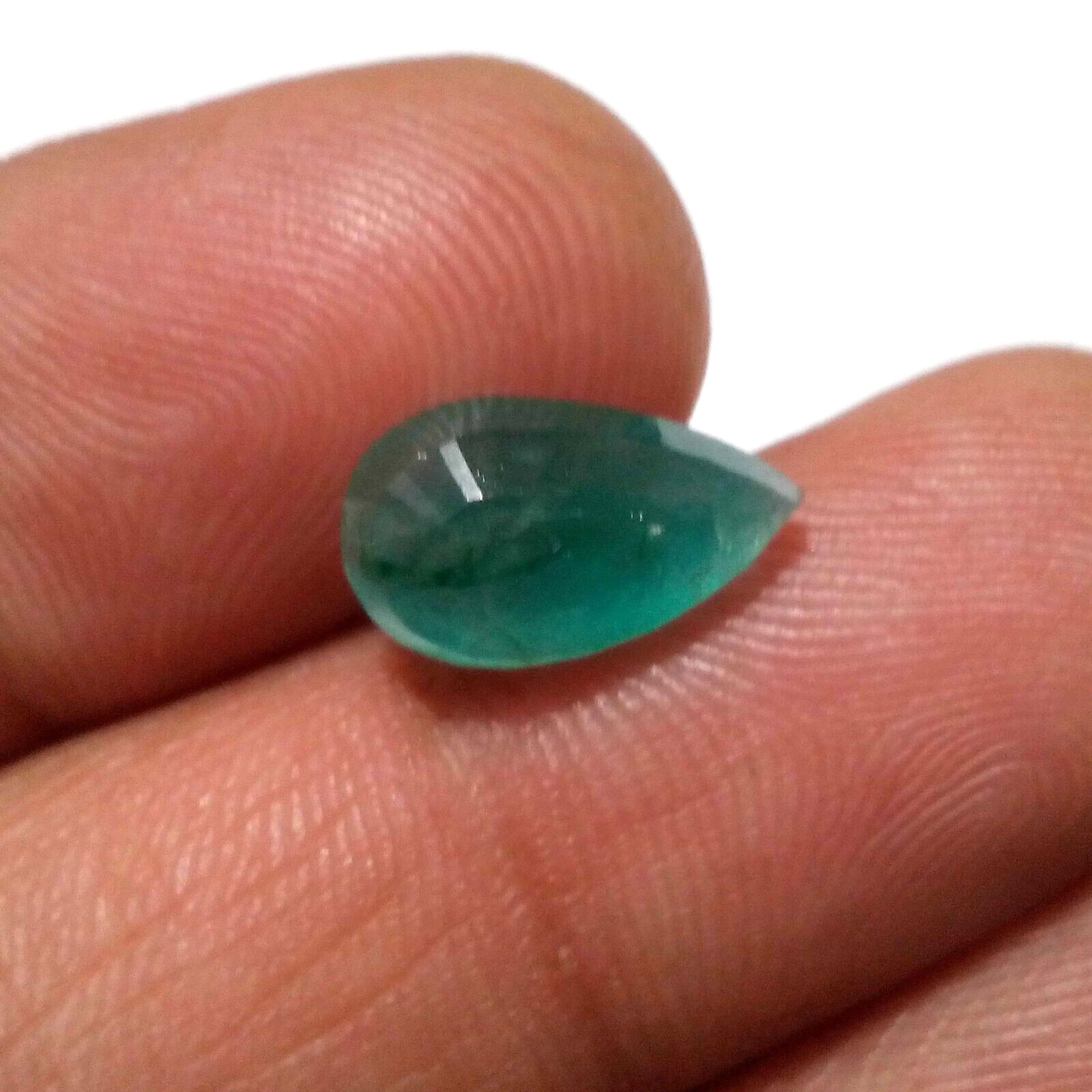 Top Quality AA+ Green Zambian Emerald Faceted 3.45 Crt Pear Shape Loose Gemstone