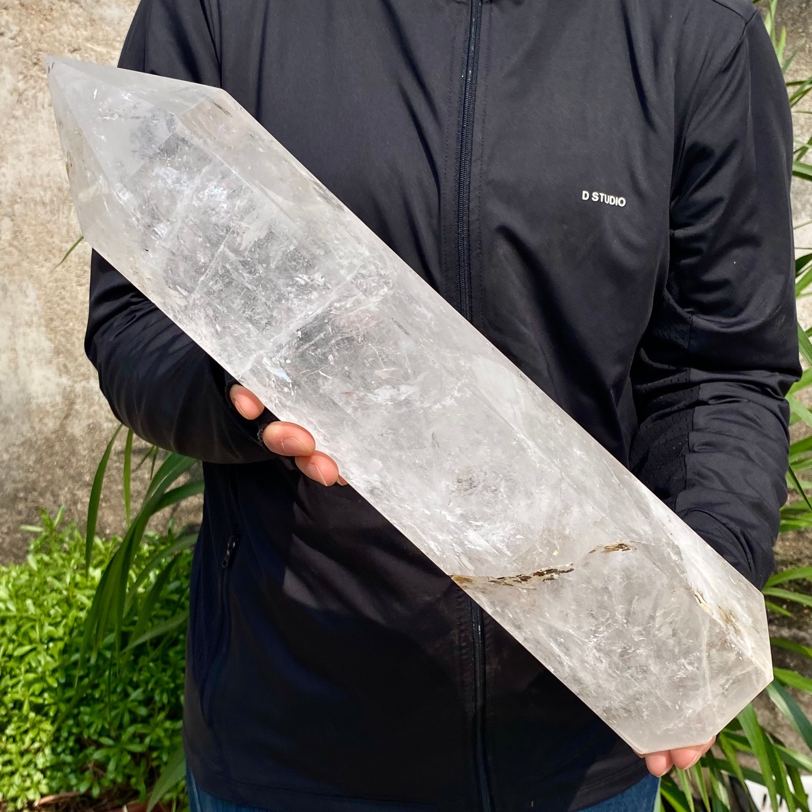 12.76LB Natural Clear Crystal Obelisk Quartz Energy Tower Point Reiki Healing