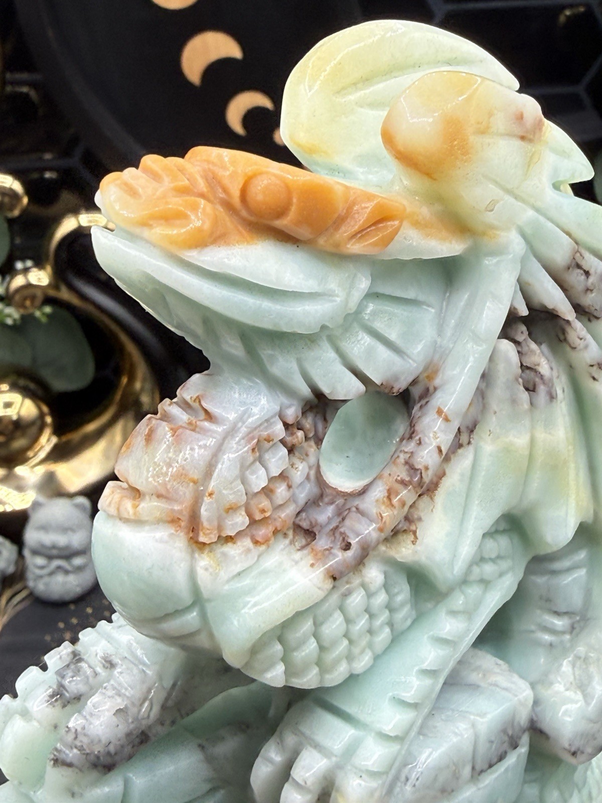 Natural Sky Blue Quartz dragon Carving Just gorgeous! 1.2lbs+ Free shipping