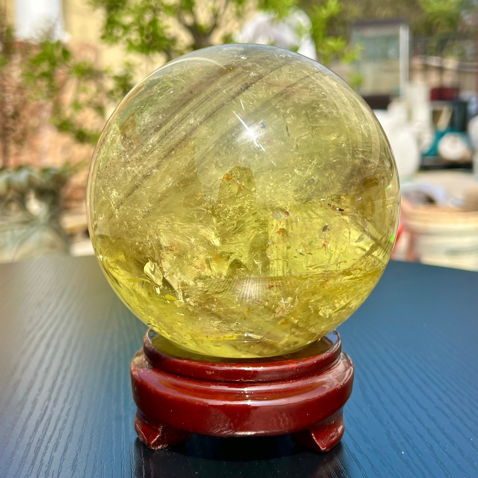 5LB Top Natural Citrine Sphere Quartz Crystals Reiki Ball Gems Decorate Gift