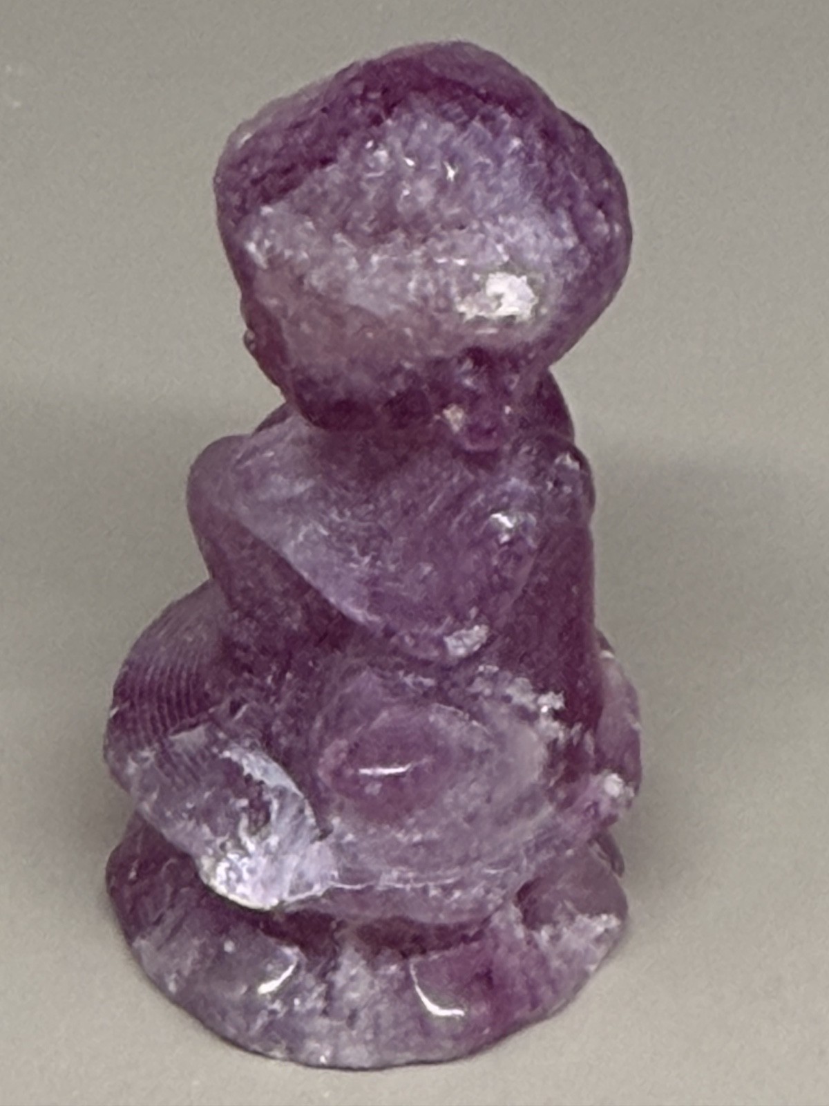 Amethyst Praying Buddha 0.77oz 2.75″ Purple Crystal Meditation Carving
