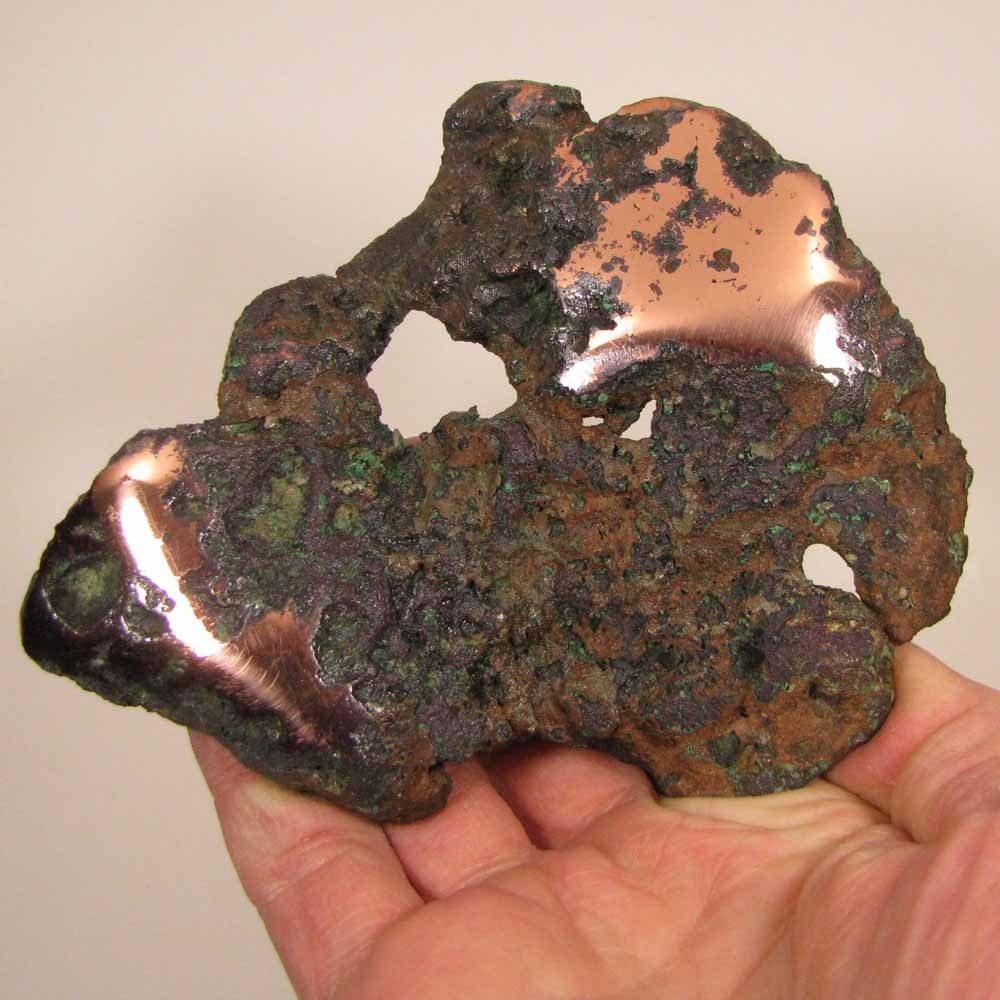 5.1″ Polished Glacial Native FLOAT COPPER Butchite Specimen – Michigan – 1.2 lbs