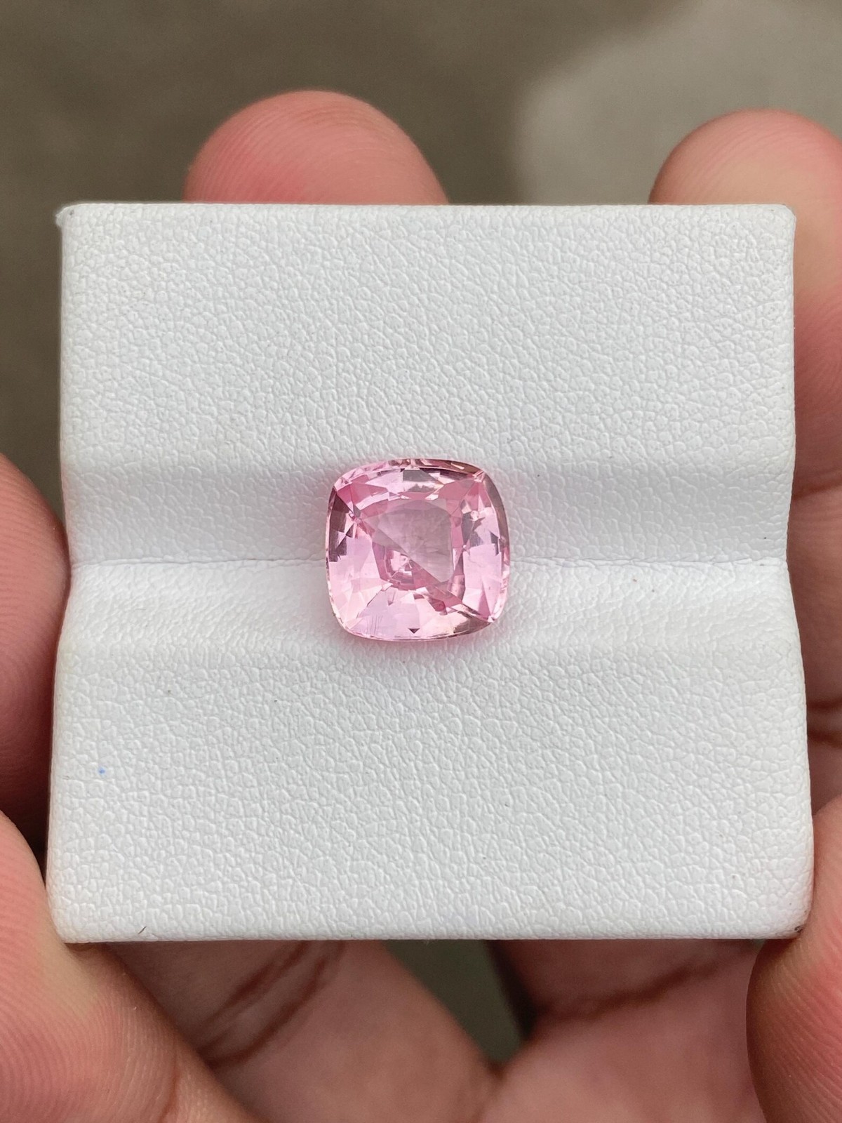 6 Ct Padparadscha Sapphire Gemstone, Cushion Cut Lab Gorwn Stone For Jewelry