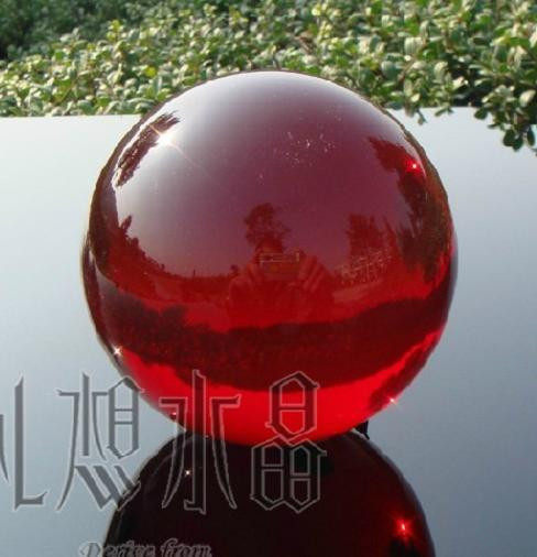 40mm Asian Rare Natural Quartz Red Magic Crystal Healing Ball Sphere + Stand