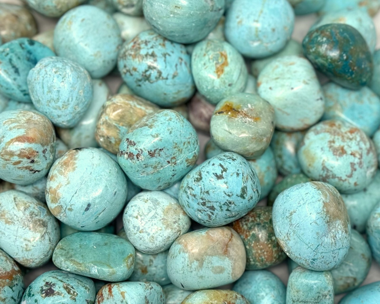 Peruvian Turquoise Tumbled Stones Wholesale Lots (Natural Turquoise Crystals)
