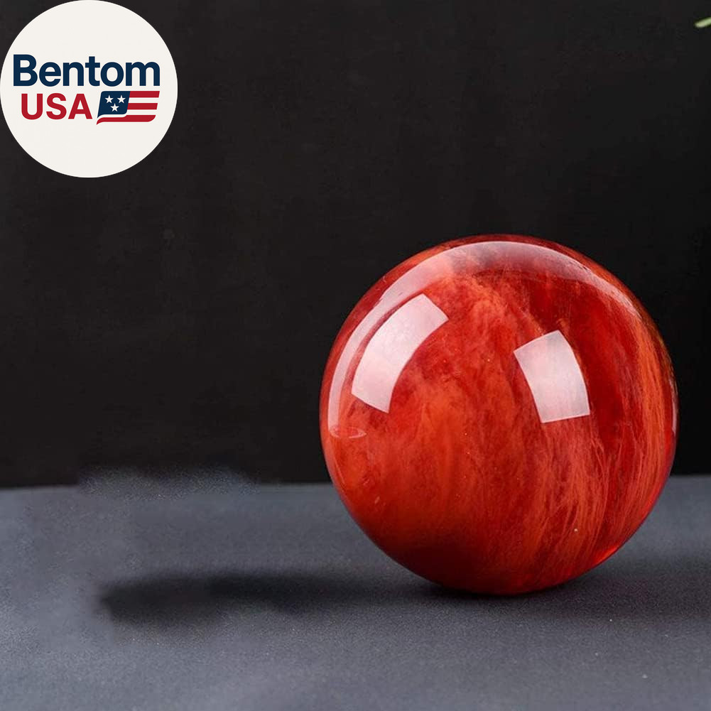 Red Obsidian Ball with Stand, 4 Inch Natural Red Crystal Ruby Ball Sphere Meltin