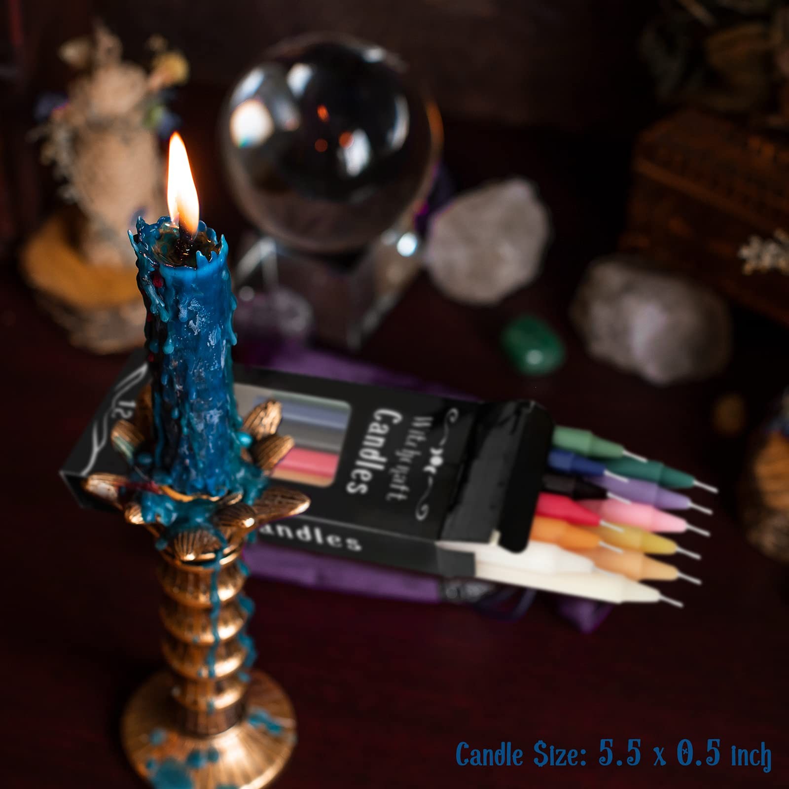 Witchcraft Supplies Kit for Spells, 56 PCS Witch Box Include Dried Herb Crystal