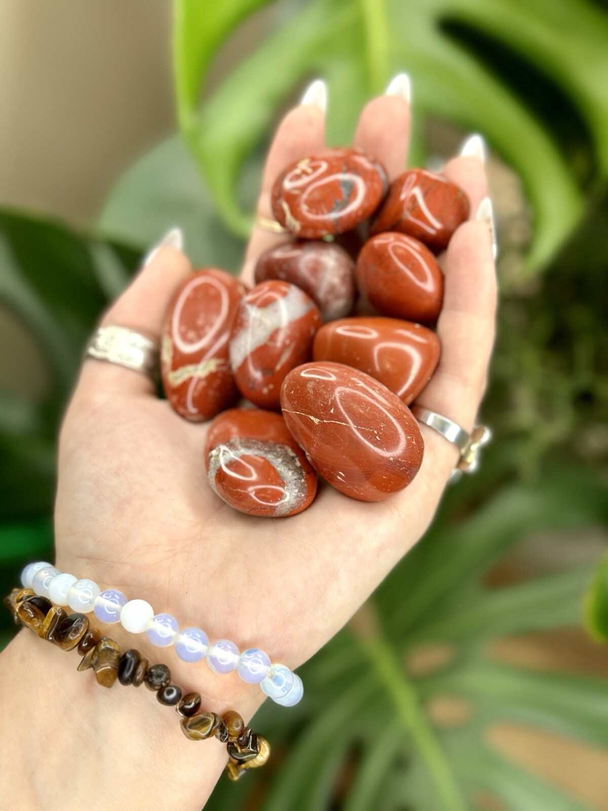 Red Jasper Tumbled Crystal Stones, 1/2 inch to 2 inch, Grade AAA