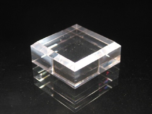 TEN 2″ Beveled Acrylic Square Bases Stands Mineral Mounting Display 5 cm