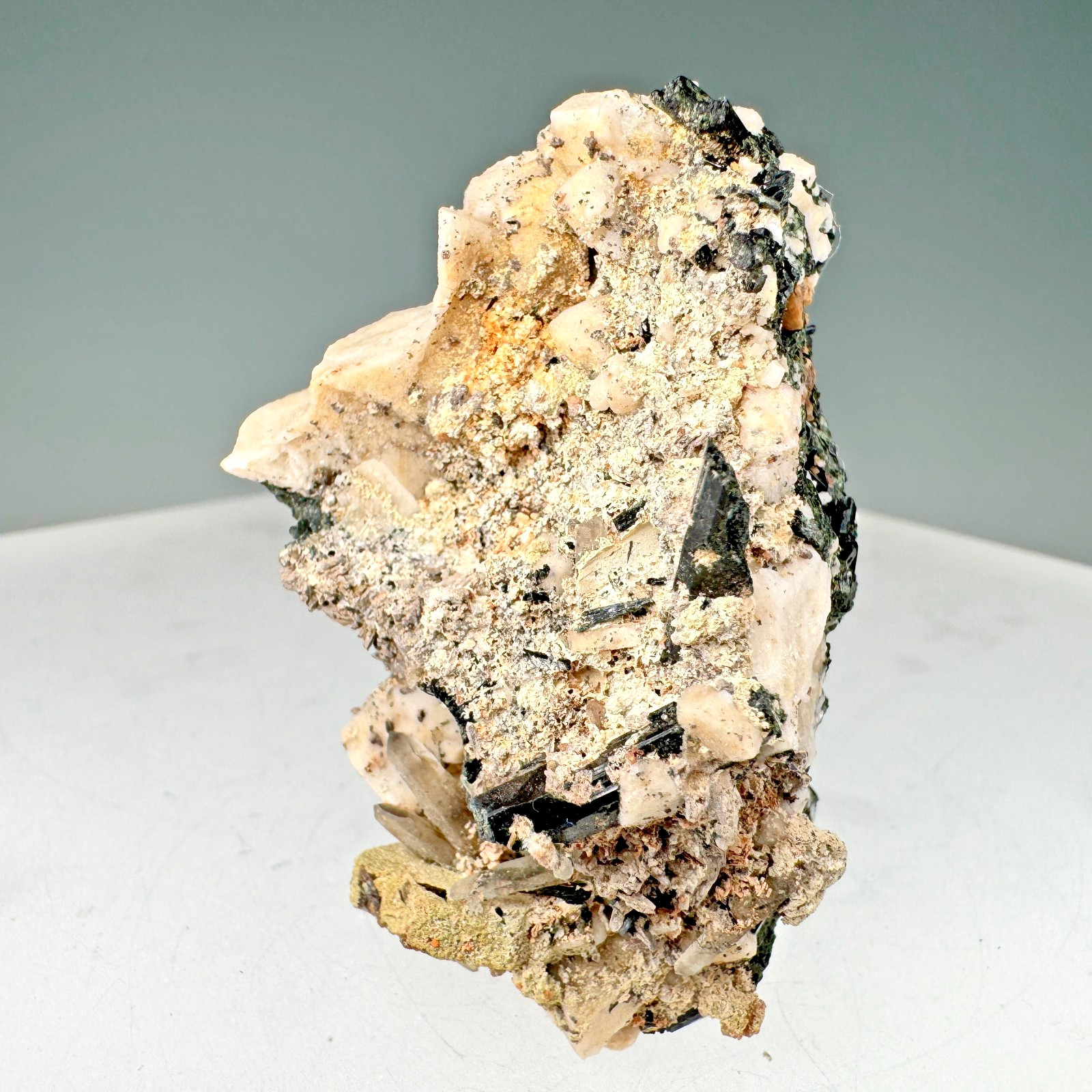 Sharp Bastnasite-(Ce) Crystal on Aegirine, Microcline: Mount Malosa, Malawi
