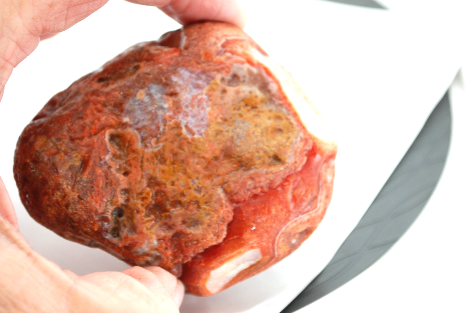 AGATE LAKE SUPERION AGATE 14.9 OZ 3 3/8″ X 3″ X 2″. MINNESOTA AGATE