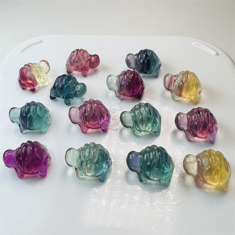 5pcs Natural Fluorite Skull Carved Quartz Crystal Mini Skull Reiki Random Gifts