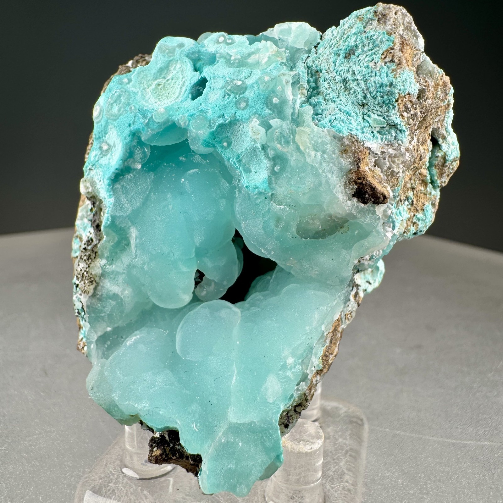 Vibrant Blue Smithsonite: Yanga Koubenza mines, Mfouati, Republic of Congo